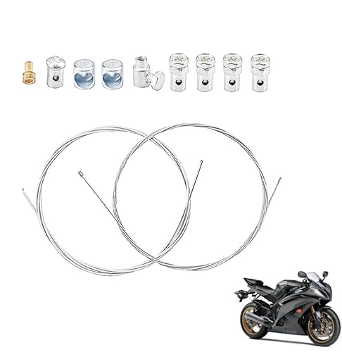 CLKE Gaskabel, 2 m, Kupplungskabel, Motorrad, Universal-Gaszug mit 9 Schrauben-Zubehör, für Rasenmäher, Motorrad, Quad von CLKE