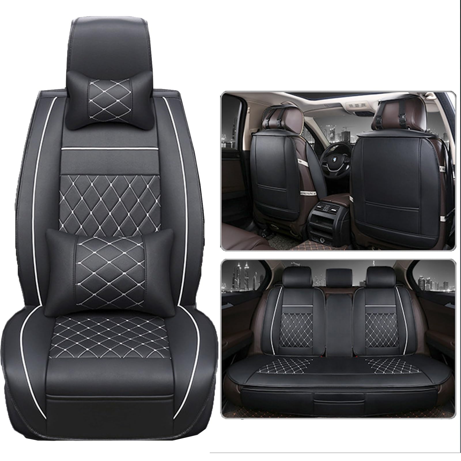 CLKYHJKD Autositzbezug Für Toyota Verso 5seats 2011-2023(RHD), Auto Sitzbezüge 5 Sitze Leder Sitzauflage Sets, Sitzauflage Sitzkissen Vorder Rücksitze Wasserdichter Sitzschoner von CLKYHJKD