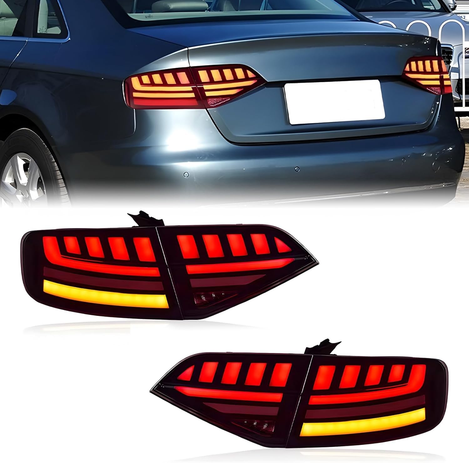 Autorücklichter für Audi A4L 2009-2012, Die Schale ist robust und langlebig,Red A Pair von CLLYBF66