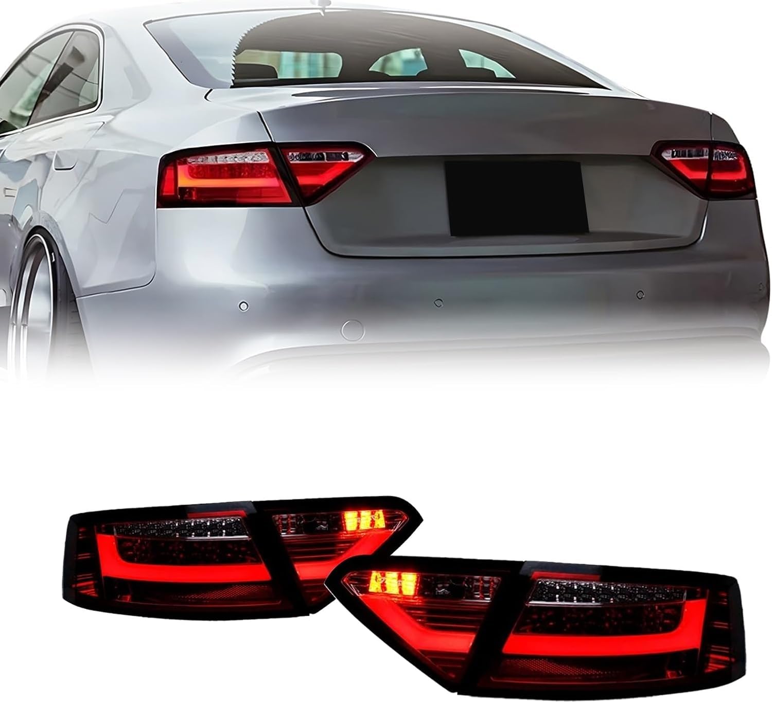 Autorücklichter für Audi A5 2008-2012, Die Schale ist robust und langlebig,OneColor A Pair von CLLYBF66