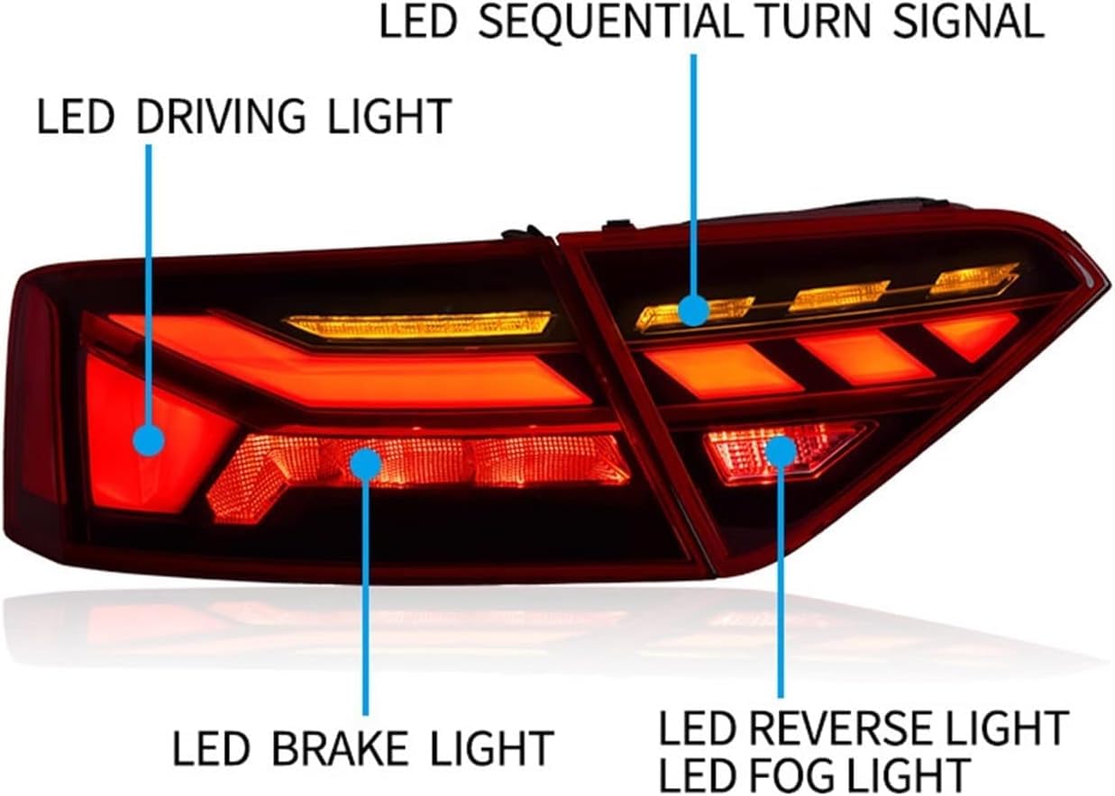 Autorücklichter für Audi A5 2008-2015, Die Schale ist robust und langlebig,OneColor A Pair von CLLYBF66