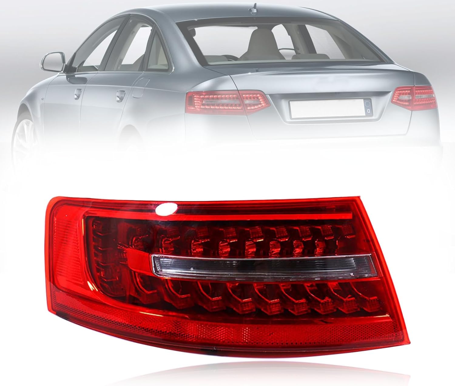 Autorücklichter für Audi A6 C6 A6L 2009-2011, Die Schale ist robust und langlebig,Left Outer von CLLYBF66