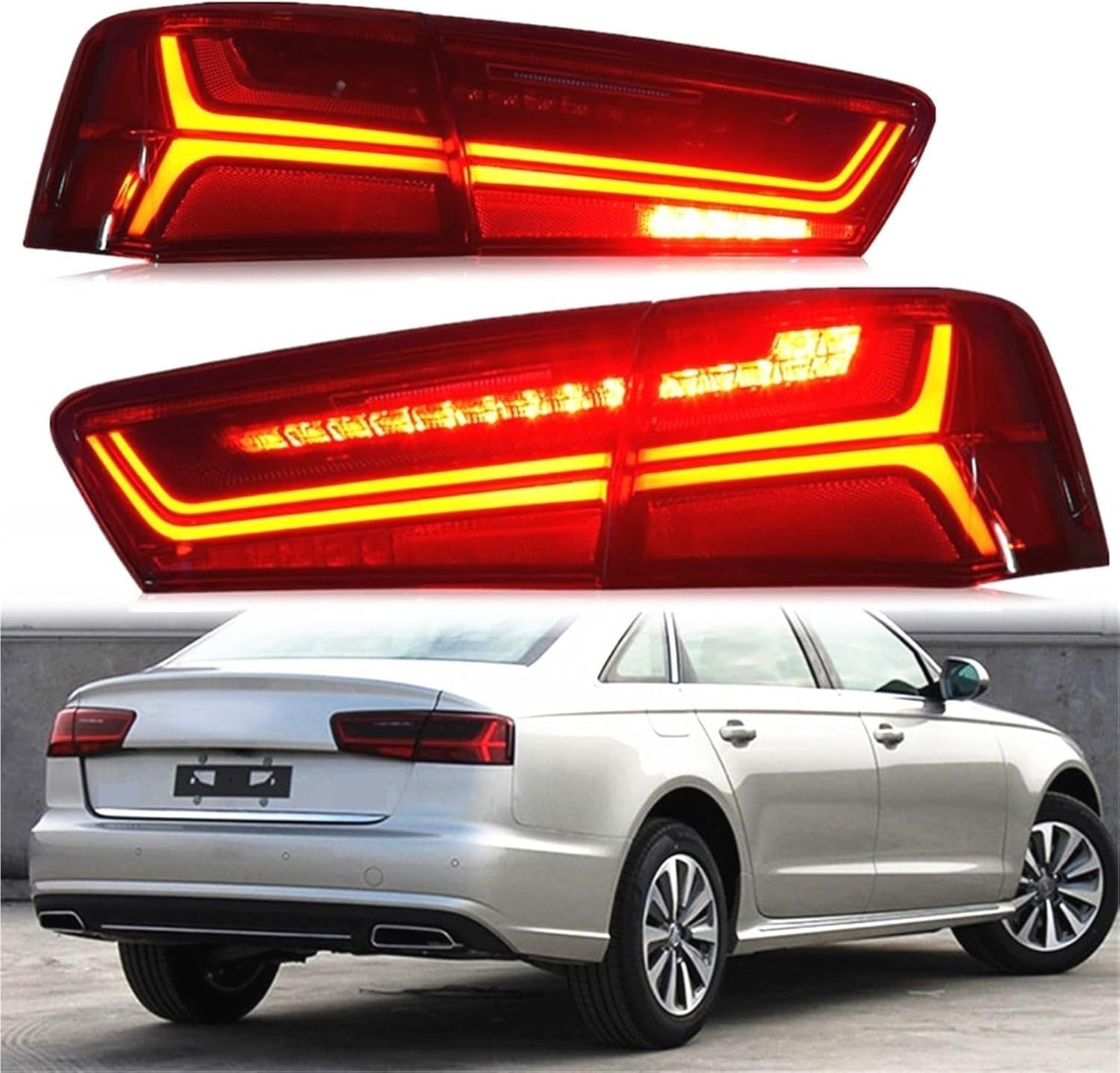 Autorücklichter für Audi A6L 2012-2015, Die Schale ist robust und langlebig,OneColor A Pair von CLLYBF66