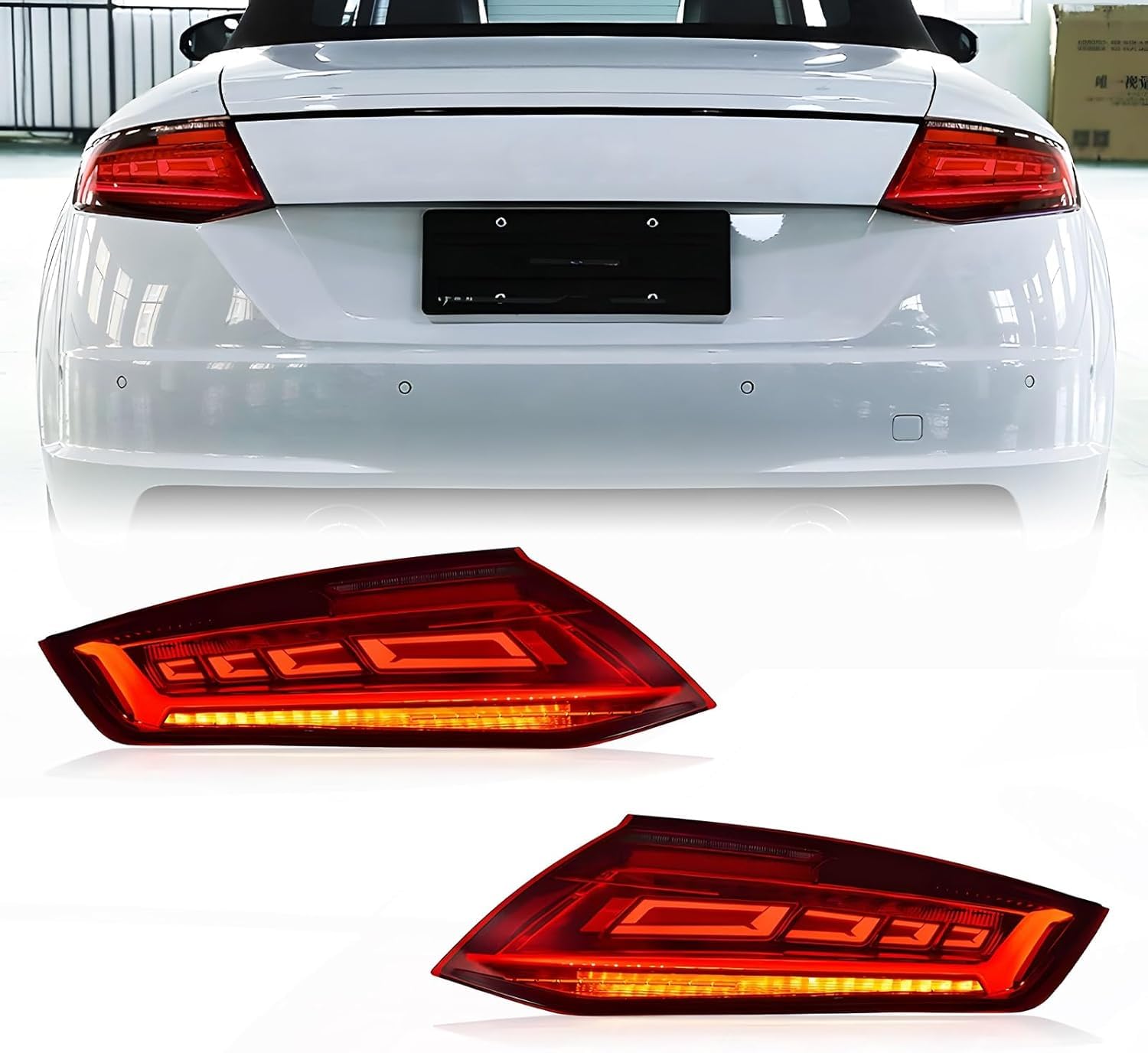 Autorücklichter für Audi TT 2015-2018, Die Schale ist robust und langlebig,Red A Pair von CLLYBF66