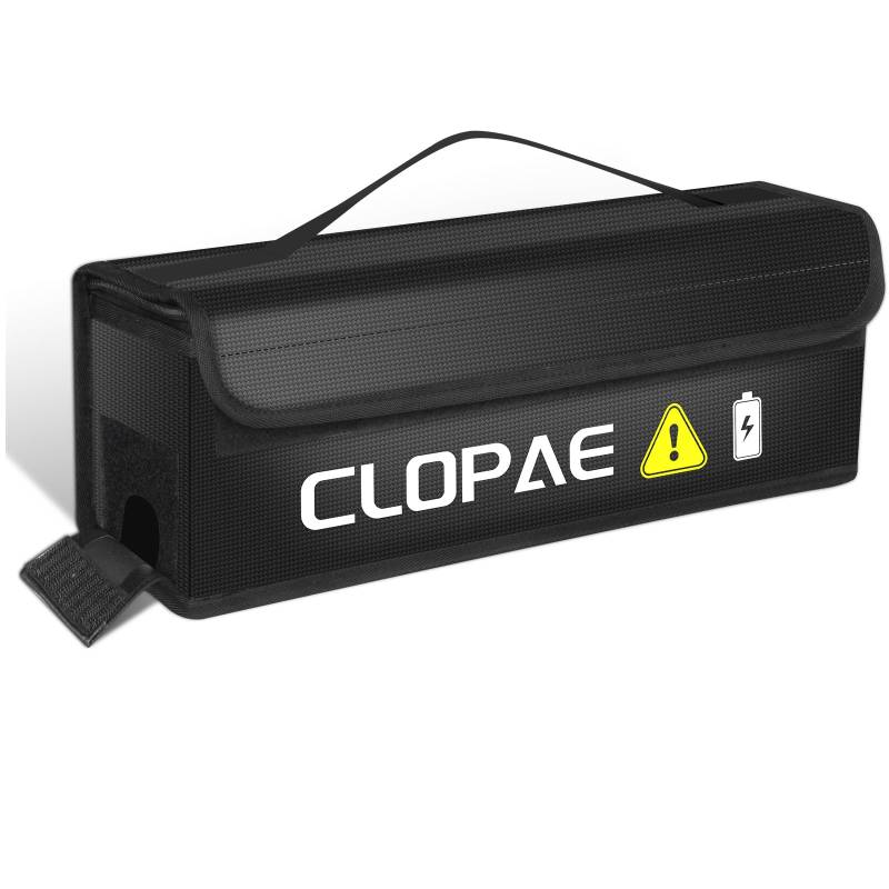 CLOPAE E-Bike Akku Tasche Wasserdicht Feuerfeste Box für Fahrradakku Lipo Safe Bag Für Lagerung, Ladung und Transport Batterieaufbewahrung Zubehör 41 * 12 * 13cm von CLOPAE