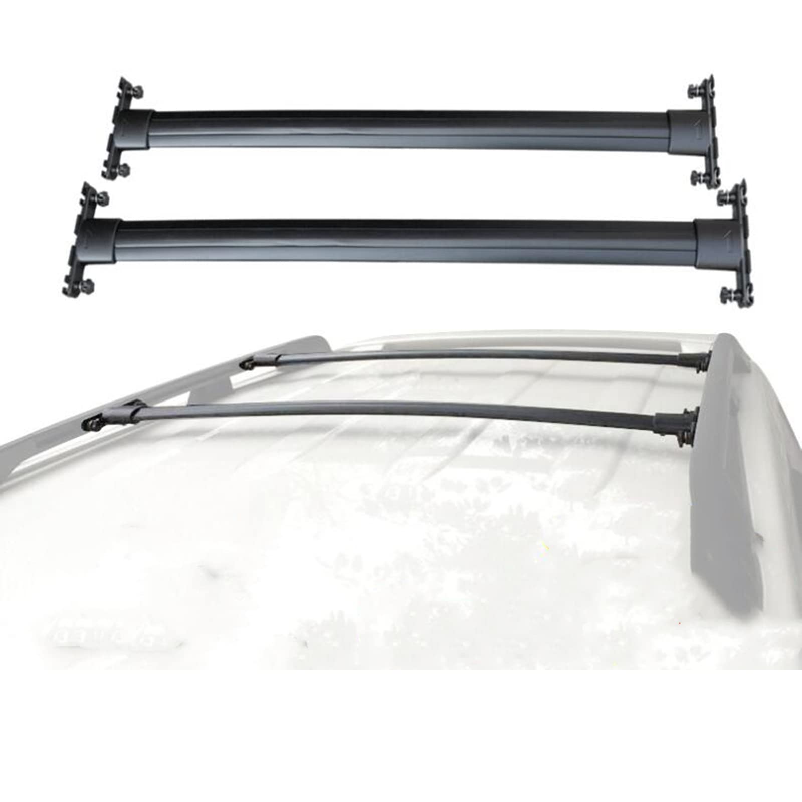 CLSMD Dachboxen Querträger-Dachträger für Toyota Land Cruiser Prado 120 FJ120 LC120 2003–2009, Aluminium-Gepäckträgerstangen, Top-Racks, Schienenboxen von CLSMD