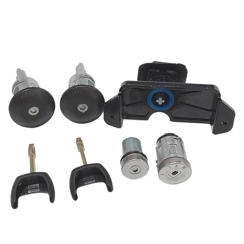 CLWYWUL Auto Heckklappenschloss Kompatibel Mit Ford Für Transit Mk7 2006–2011, Komplettes Schloss-Set, Zündschalter, Links, Rechts, Türschloss, Kofferraumschloss, 6C1AV22050XB 4874508 4874507 von CLWYWUL