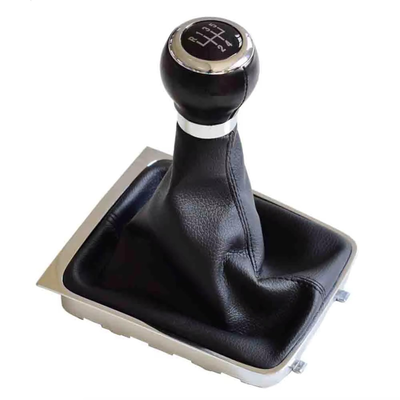 CLWYWUL Auto-Schaltknauf Kompatibel Mit Vw Für Passat Für B6 2005 2006 2007 2008 2009 2010 2011 2012 Manueller Auto-Schaltknauf Stick Shifter 5 6 Gang Gaitor Kofferraumabdeckung(5 Speed) von CLWYWUL