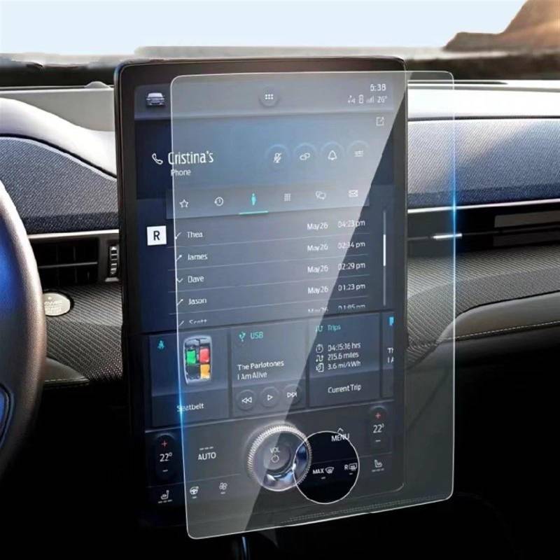 CLWYWUL Navigation AR Schutzfolie Kompatibel Mit Ford Für Mustang Für Mach-E 2021 2022 2023, Auto-GPS-Navigationsfolie, LCD-Bildschirm, Gehärtetes Glas, Schutzfolie, Wasserfeste Folie von CLWYWUL