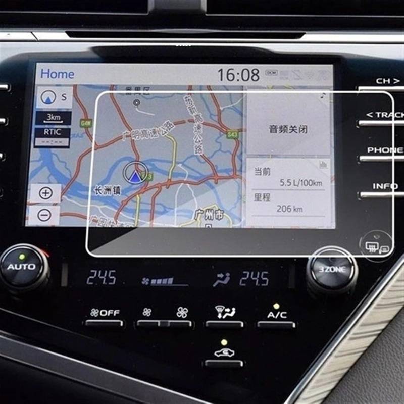 CLWYWUL Navigation AR Schutzfolie Kompatibel Mit Toyota Für Camry 2018 2019, Innenbereich, 7 Zoll, 8 Zoll, Autoradio, GPS-Navigation, Gehärtetes Glas, Displayschutzfolie(7 inch 152X91mm) von CLWYWUL