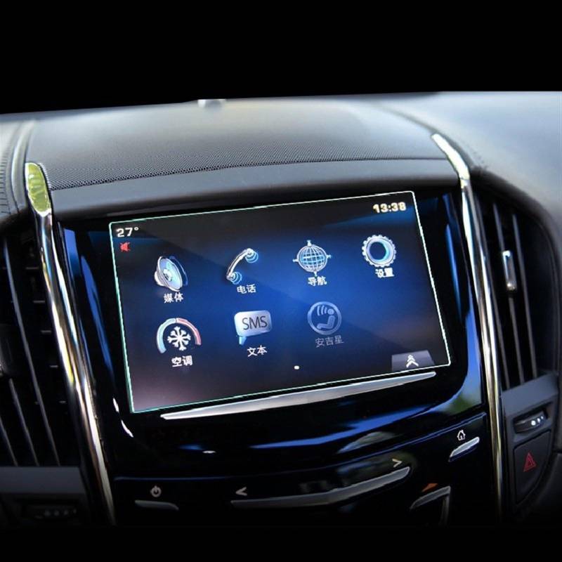 CLWYWUL Navigation AR Schutzfolie Kompatibel mit Cadillac für ATS-L 2014 2015 2016 2017 2018 2019, Auto-GPS-Navigationsfolie, LCD-Bildschirm, gehärtetes Glas, Schutzfolie für den Innenraum von CLWYWUL