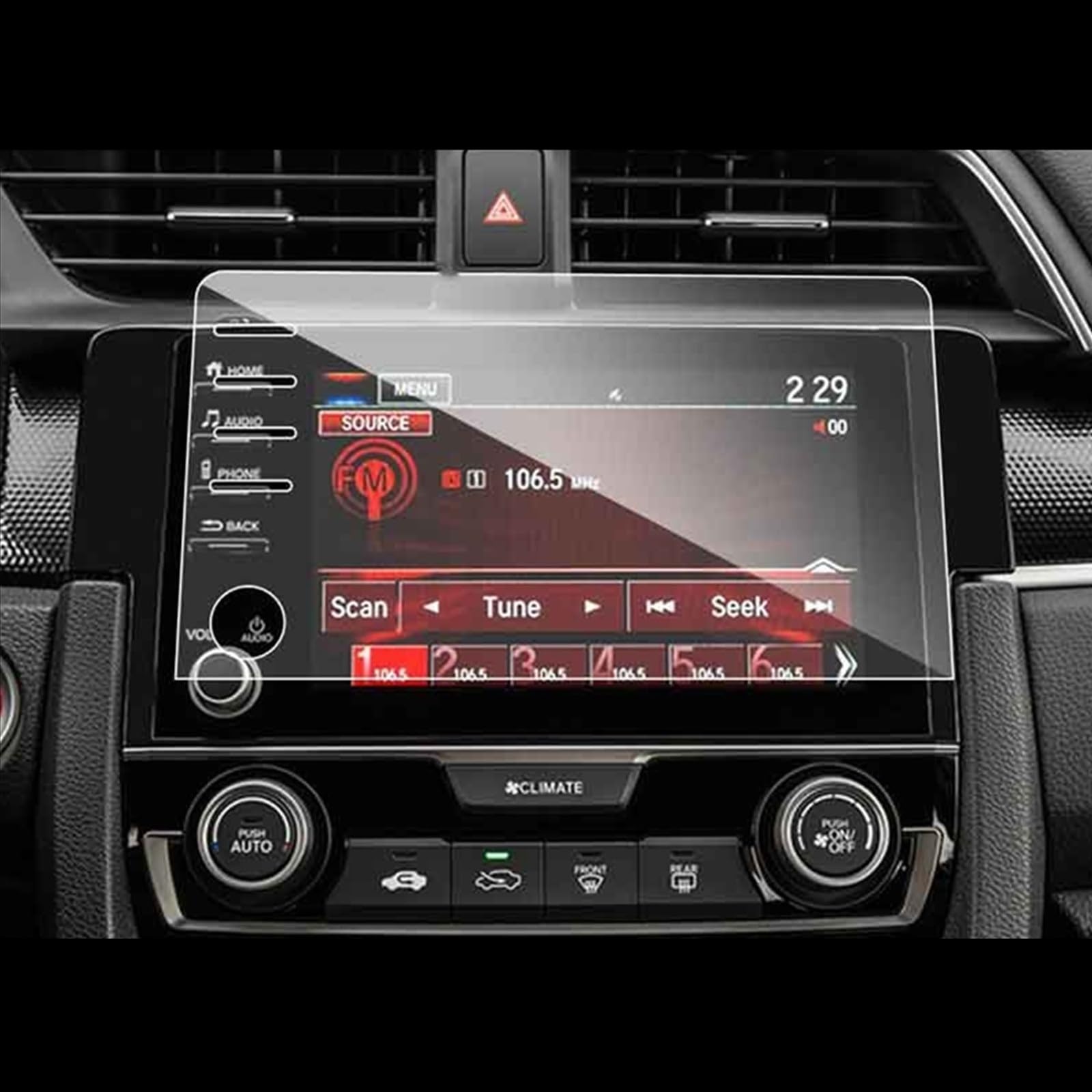 CLWYWUL Navigation AR Schutzfolie Kompatibel mit Civic 10th 2019 2020, Auto-GPS-Navigationszentrum, Touchscreen, Auto-Innenraum, gehärtetes Glas, Displayschutzfolie für den Innenraum(4 Holes) von CLWYWUL