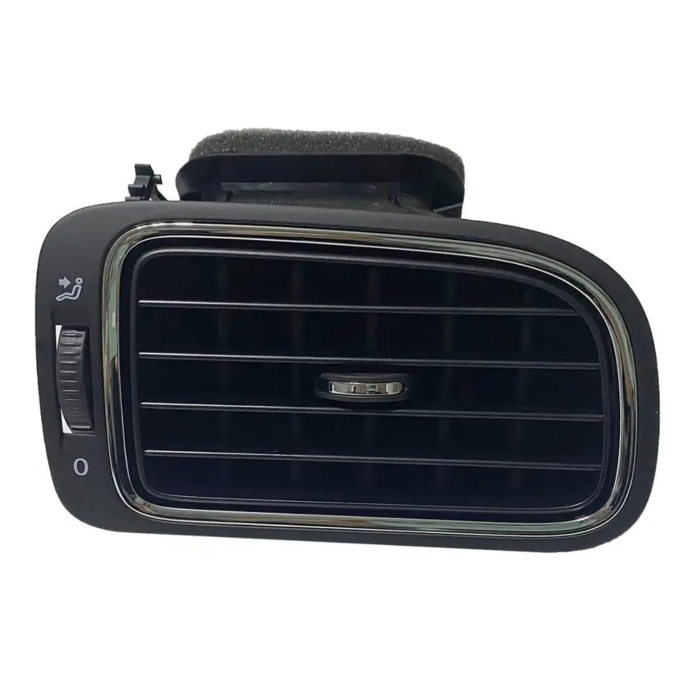 Klimaanlage Front Air Grille Kompatibel Mit VW Für Polo 2011 2012 2013 6R0819703 Auto Vorne Armaturenbrett Klimaanlage Auslassrahmen Klimaanlage Entlüftungsgitter Montage(Matte black R Chrome) von CLWYWUL