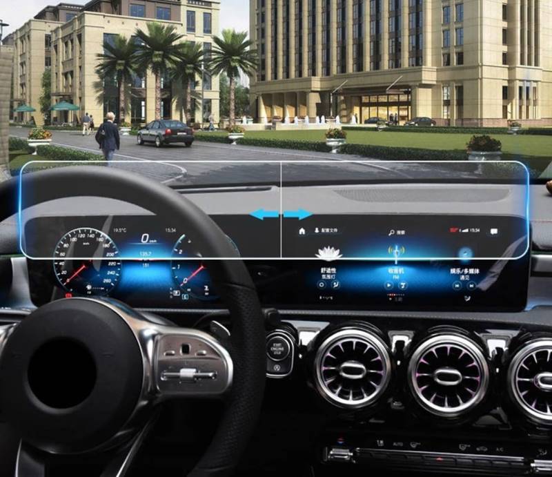 Navigation AR Schutzfolie Kompatibel Mit Mercedes Für Benz A Für Class W177 A180 A200, Auto-Navigations-Schutzfolie, Armaturenbrett-Displayschutz Aus Gehärtetem Glas von CLWYWUL