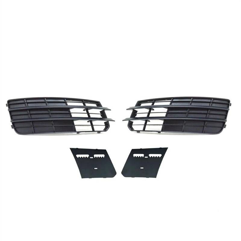 Nebelscheinwerfer Grill Kompatibel Mit A7 2011–2015 Auto Nebelscheinwerfer Kühlergrill Abdeckung Trim Links Rechts Nebel Lampe Rahmen Ersatz Racing Grills Boden Platte(Pair,Grille+Bottom Plate) von CLWYWUL