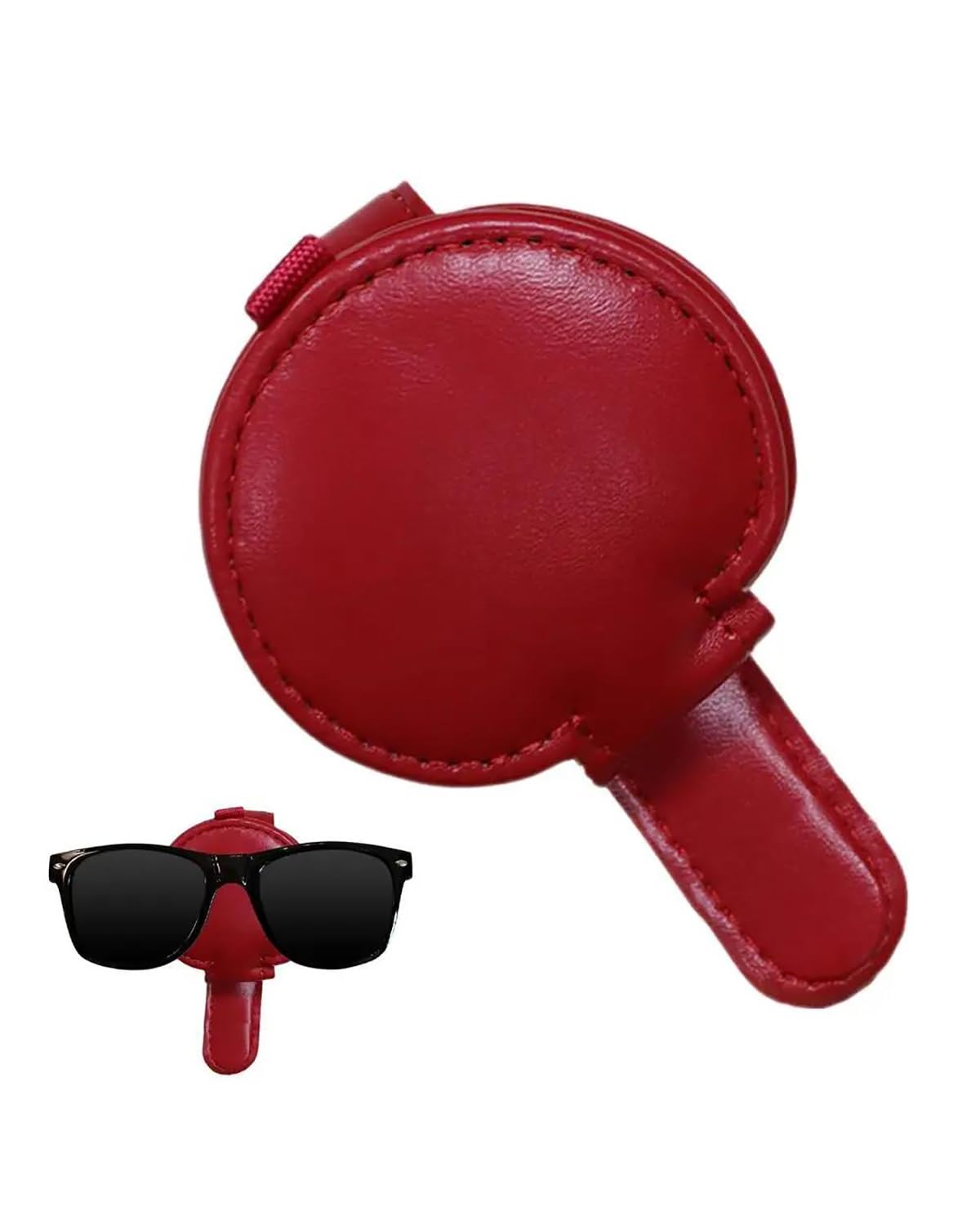 Sonnenbrillenhalter Auto Brillenhalter Für Die Sonnenblende Im Auto PU-Leder Visier Sonnenbrillenhalter Clip Sonnenbrillen-Organizer Multifunktionale Auto-Inneneinrichtung Brillenhalter für Auto(Red) von CMLGWL