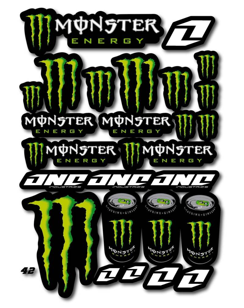 Monster Energy Aufkleber – Motorradaufkleber – Quad-Aufkleber – Motocross – für Motorräder, Autos, Helme, Computer-Notebooks und andere Artikel (42) von CMR Design Co