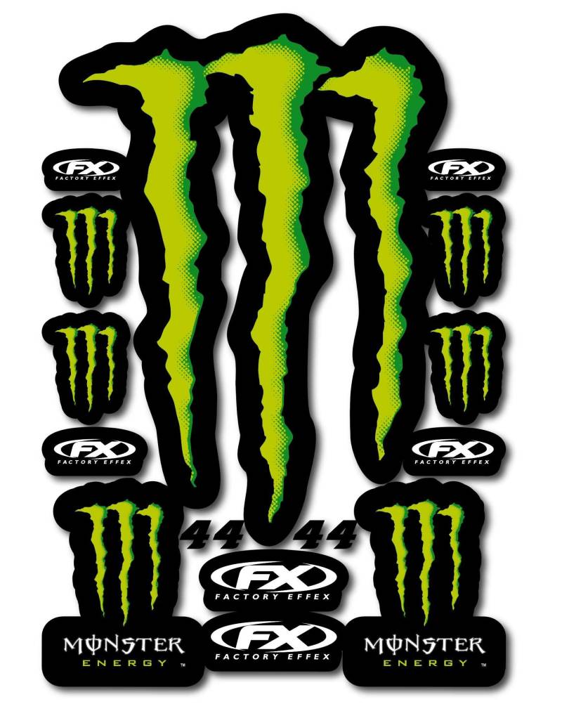 Monster Energy Aufkleber – Motorradaufkleber – Quad-Aufkleber – Motocross – für Motorräder, Autos, Helme, Computer-Notebooks und andere Artikel (44) von CMR Design Co