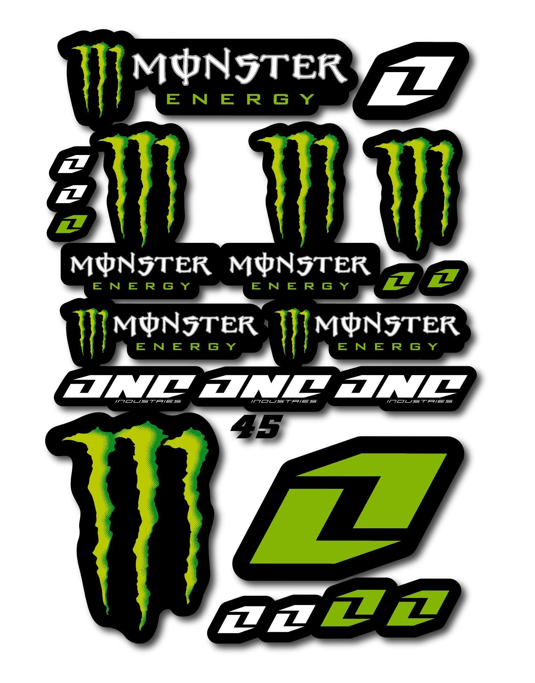 Monster Energy Aufkleber – Motorradaufkleber – Quad-Aufkleber – Motocross – für Motorräder, Autos, Helme, Computer-Notebooks und andere Artikel (45) von CMR Design Co