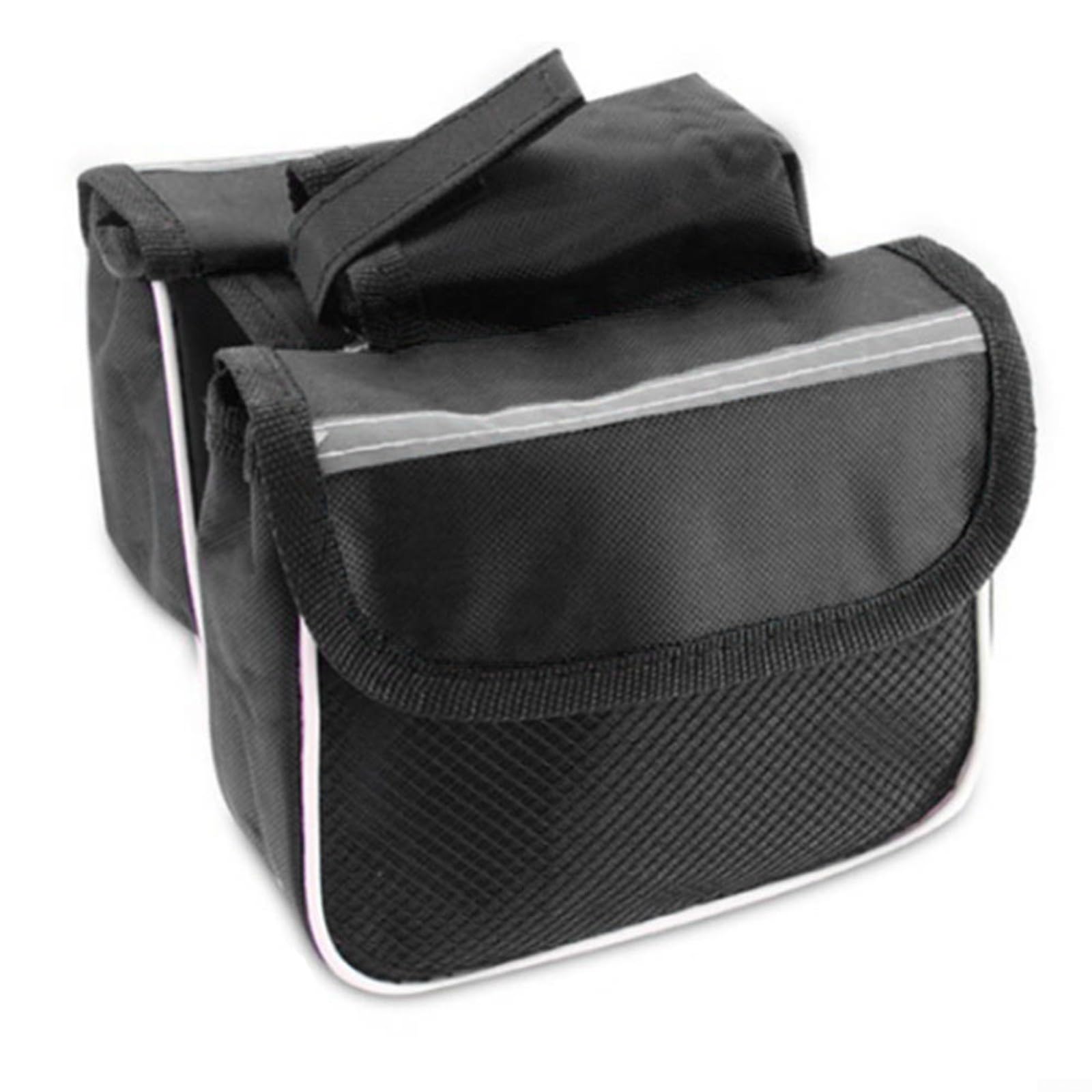 CNANRNANC Fahrradtasche Für Gepäckträger Alle Arten Von Fahrrädern Rotblau Schwarz Superfinerfaser Fahrrad Satteltasche(Black) von CNANRNANC