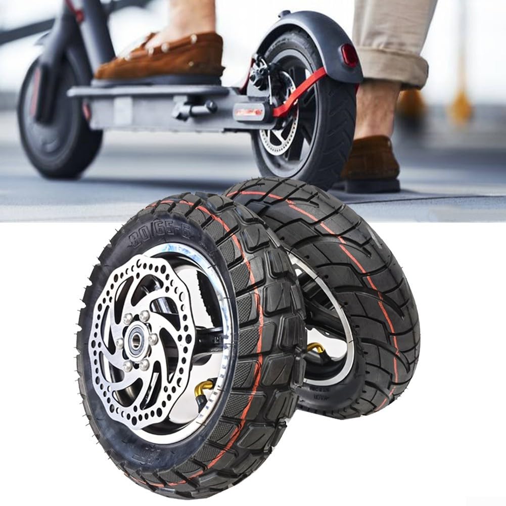 Zuverlässige 25,4 cm (10 Zoll) pneumatische EScooter-Reifen, RoadOffRoad-Bremsfelge, schwarz (80/65-6 Road) von CNANRNANC