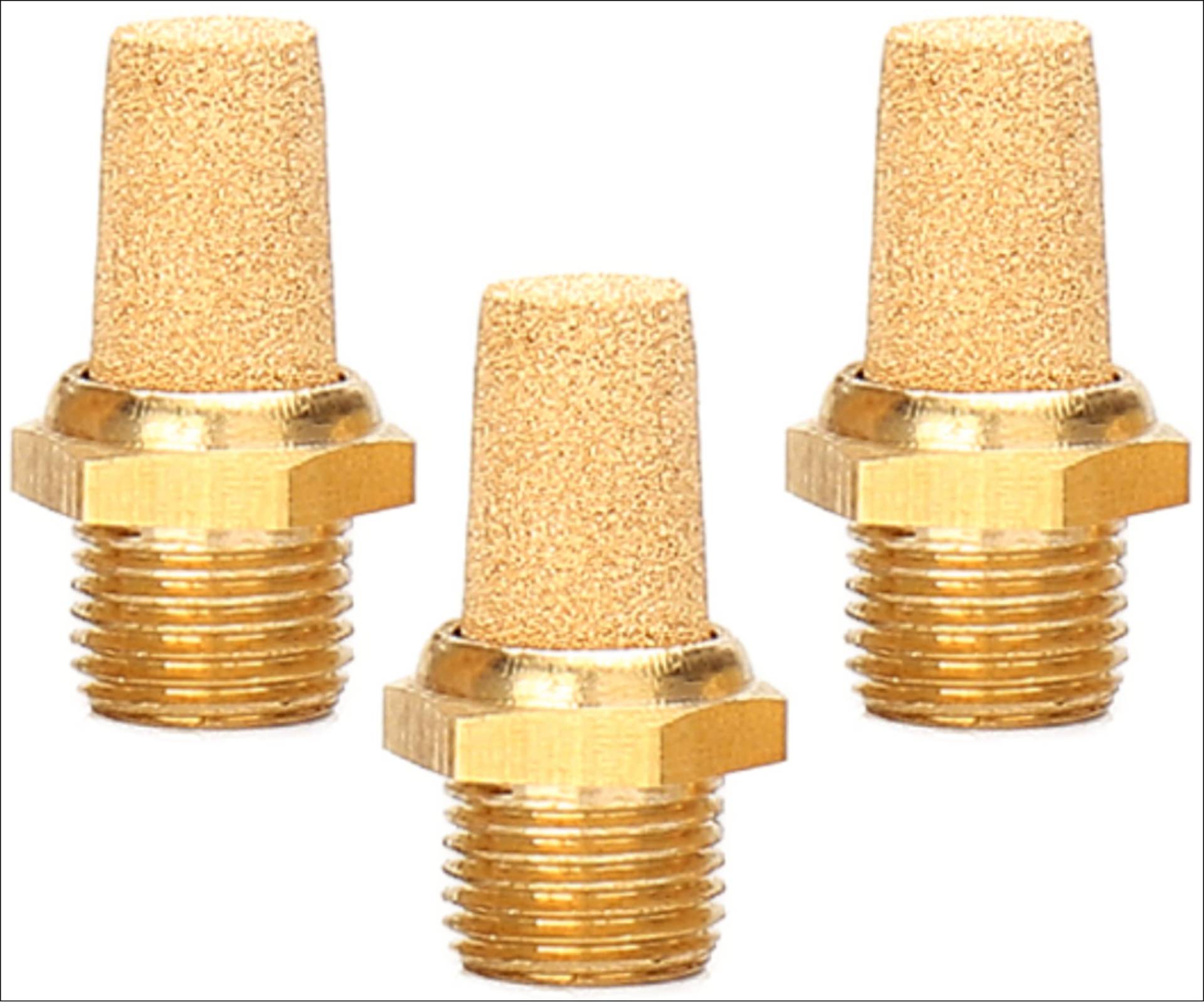 Pneumatik Schalldämpfer aus Sinterbronze 1/8" 3er Set Industriequalität von CNCTEC