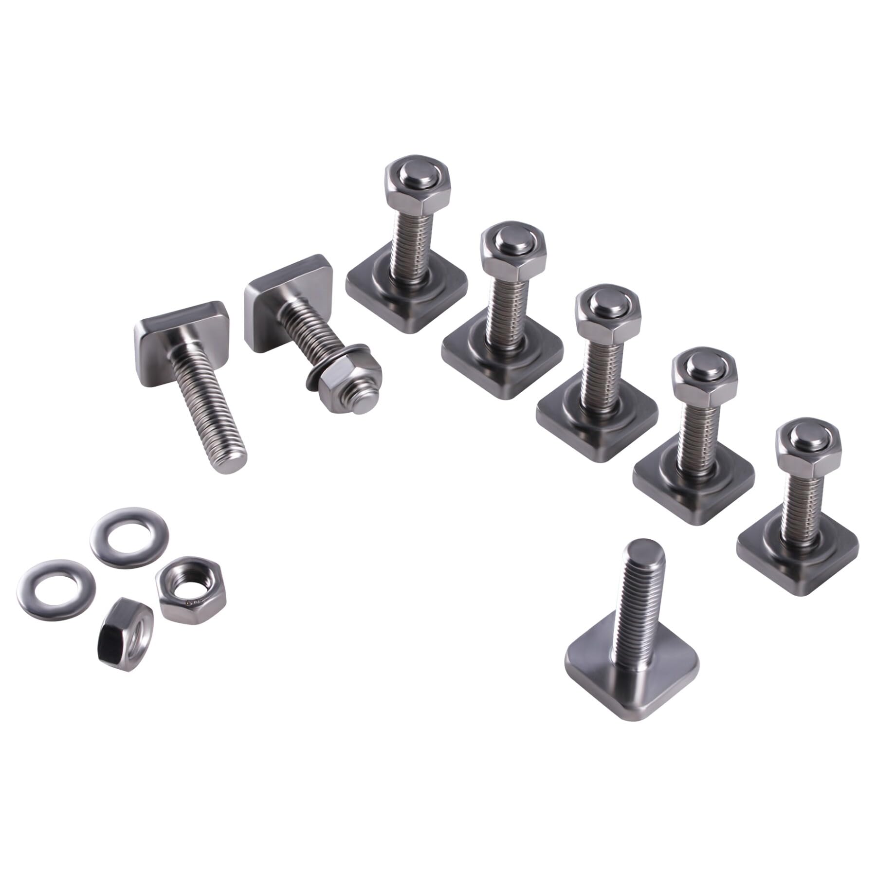 CNCYEAH 8 Stück Nutsteine Edelstahl T-Nut Adapter Nutensteine M8*30 mm Nutsteine Dachträger T-Nut Schiene Set mit Muttern Unterlegscheiben für Dachträger Relingträger Dachbox von CNCYEAH