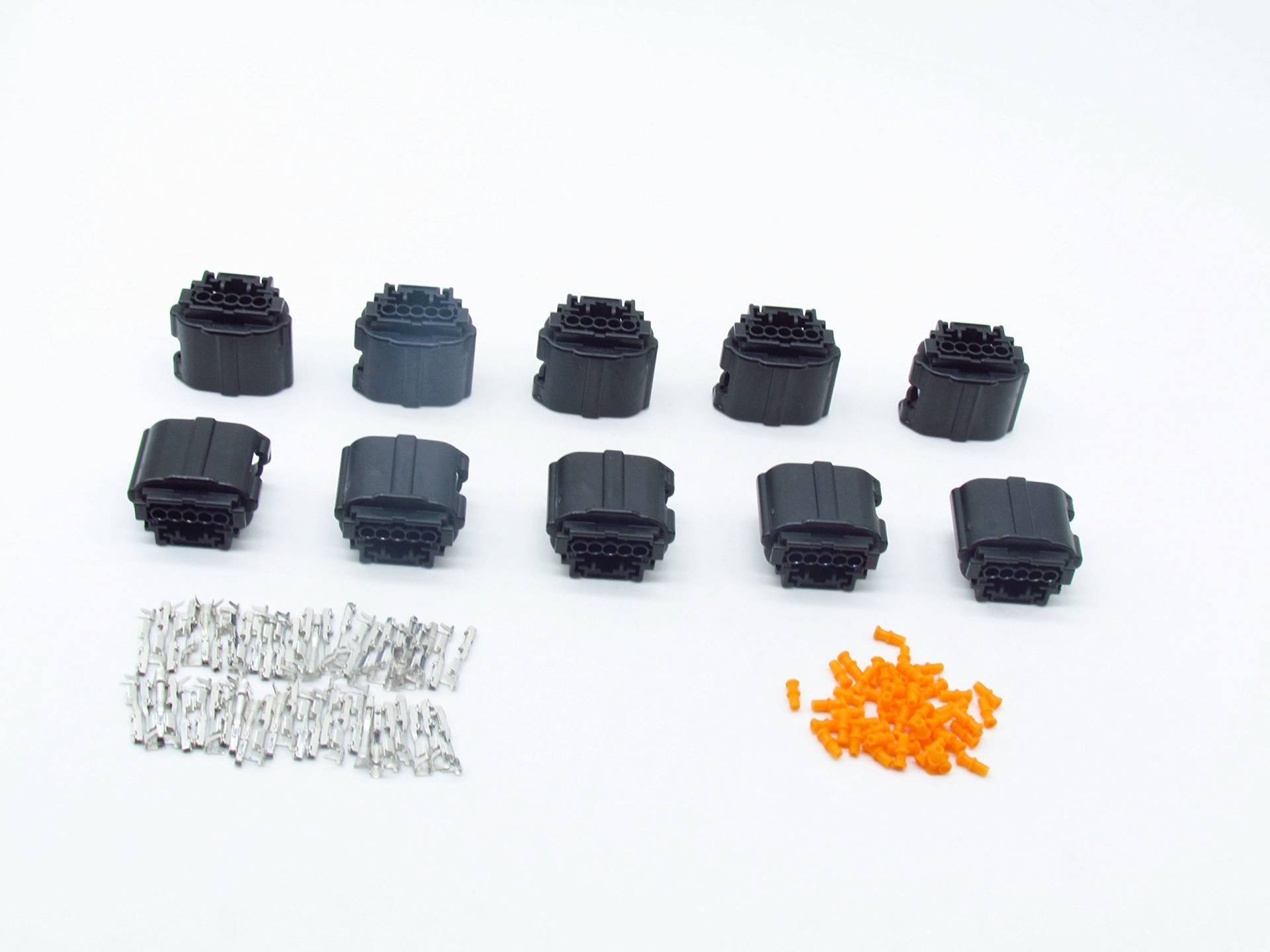 CNKF 10 Sets 5-poliger Weg Sumitomo TS Serie MAF Sensor schwarz weiblich wasserdicht Auto Stecker inklusive Klemmen und Dichtungen 6189-1046 von CNKF