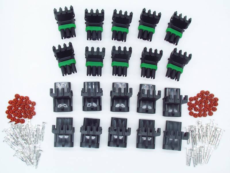 cnkf 10 Sets Delphi GM haltech Karte 3 Pin Way Weatherpack Stecker und Buchse Wasserdicht Auto Wire Connector 12015793 von CNKF