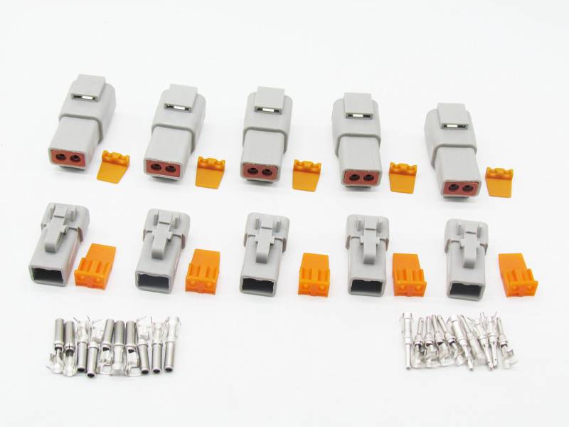 cnkf 5 Sets Deutsch DTP grau 2 Pin Männlich Weiblich Wasserdicht Elektro-Auto Stecker dtp06–2S/dtp04–2P von CNKF