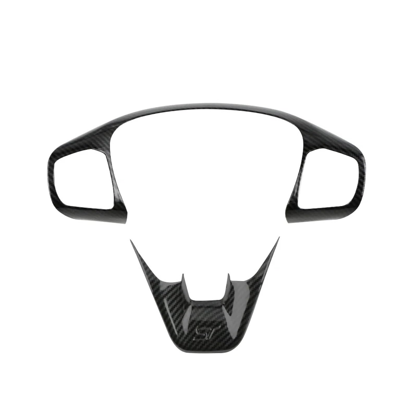 CNMNDE Lenkradverkleidung, passend for Ford, Fiesta MK8 2017–2021, Focus MK4 2019–2023, Rahmenverkleidung for die Autolenkungstaste Dekorative Lenkradaufkleber(Carbon Fiber Black) von CNMNDE