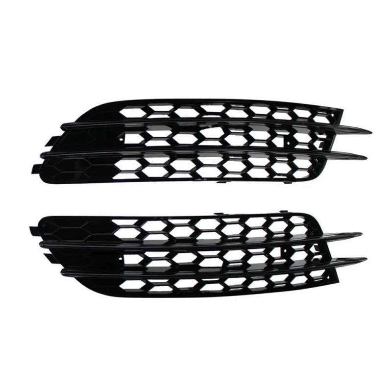 Auto-Frontgrill 2PCS ABS Nebelscheinwerfer Lampe Kühlergrill Grill Abdeckung 4G0807681,4G0807682 Für A6 C7 Limousine Standard Bunper Modell 2012-2015 Frontstoßstangengrill(Black Line Standard) von CNMVCJSAR