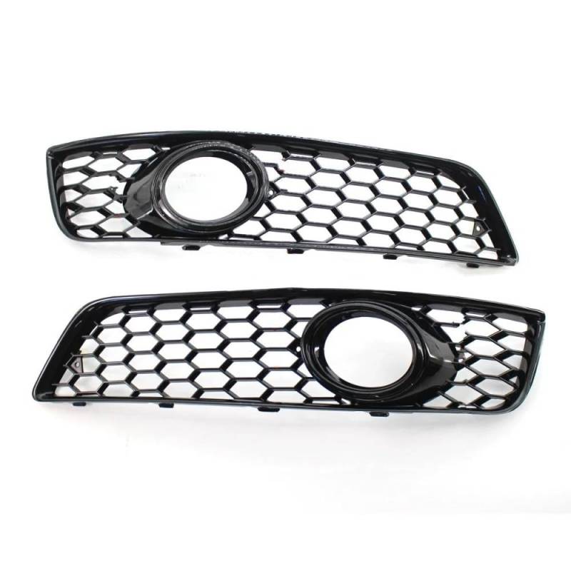 Auto-Frontgrill Für Audi A3 8P 2009-2013 8P0807682D Glänzend/Chrom Auto Kühlergrill Wabengrill Abdeckung Mesh Grill Nebelscheinwerfer Kühlergrill Abdeckung Frontstoßstangengrill(Glossy Black) von CNMVCJSAR