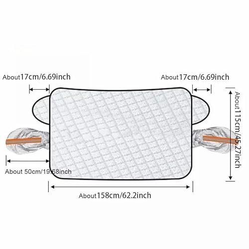 Auto Scheibenabdeckung Magnetische Auto-Windschutzscheiben-Schneeschild Vier Jahreszeiten Autoabdeckung, Frontscheibe Anti-UV-Frostschutz Schneedecke Sonnenschutz Windschutzscheibe Abdeckung(Large siz von CNMVCJSAR