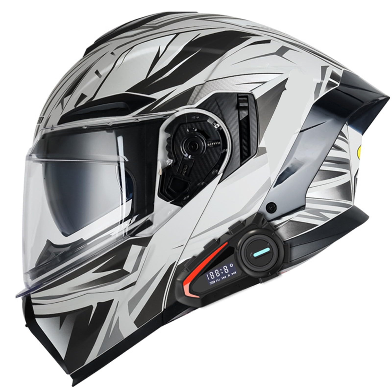 Bluetooth Flip Up Helm Motorradhelm, Modularer Bluetooth Helm Mit Doppelvisier, DOT/ECE Genehmigter Helm, Anti-Beschlag, Intelligente Geräuschunterdrückung von CNNGU