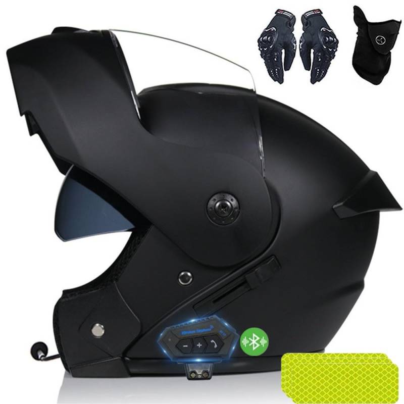 Bluetooth Helm Modulare Motorradhelme Mit Geschenken, Flip Up Front Motorradhelm, Mit Doppelvisier, Geeignet Für Erwachsene Männer Und Frauen, S~XL von CNNGU