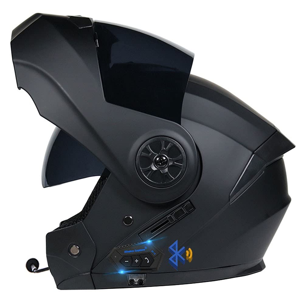 Klapphelm Motorradhelm, Bluetooth Integralhelm, Mit Doppelvisier, ECE Genehmigt, Hochfeste Schale, Atmungsaktiv Und Bequem, Für Erwachsene, Frauen Und Männer von CNNGU