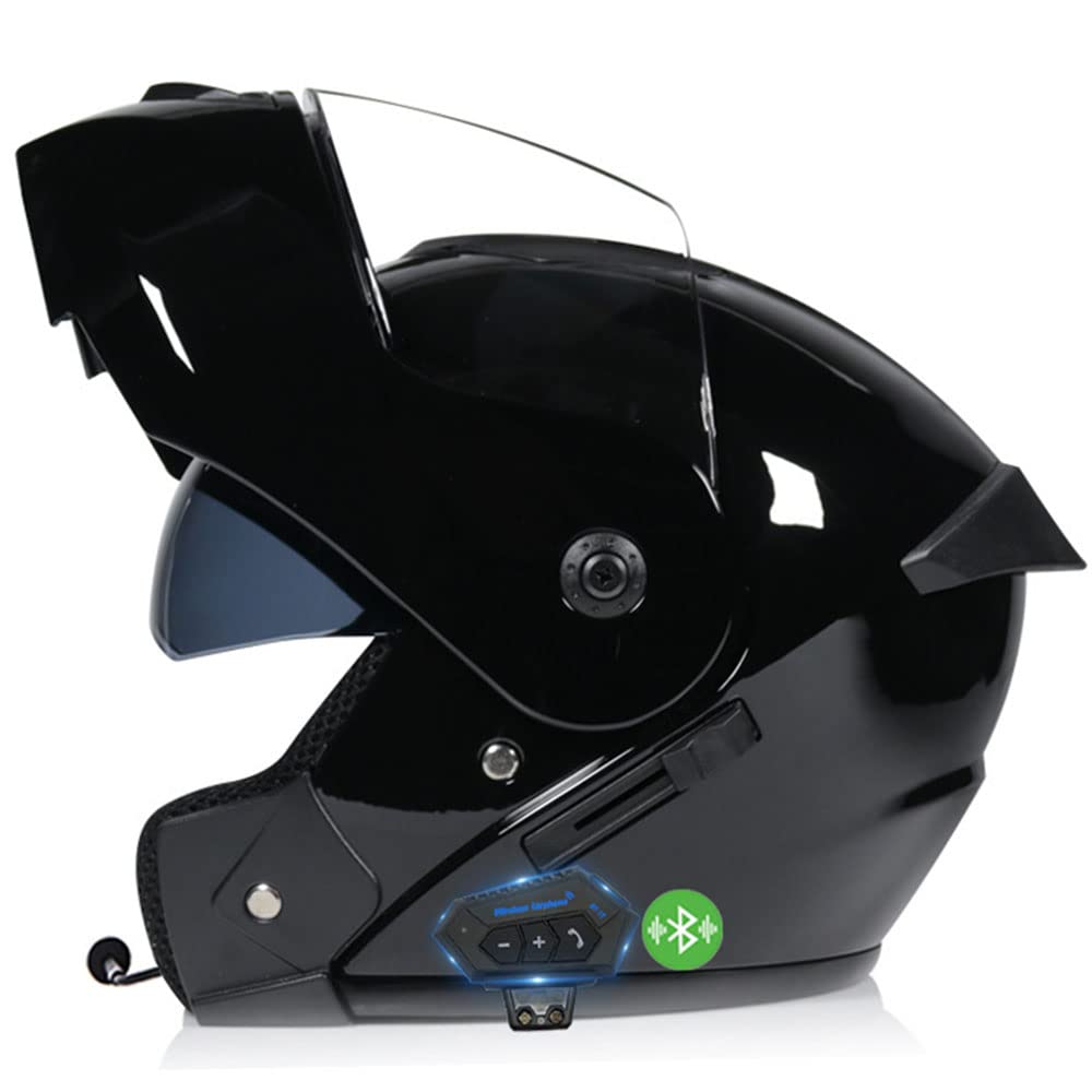 Klapphelm Motorradhelm, Bluetooth Integralhelm, Mit Doppelvisier, ECE Genehmigt, Hochfeste Schale, Atmungsaktiv Und Bequem, Für Erwachsene, Frauen Und Männer von CNNGU