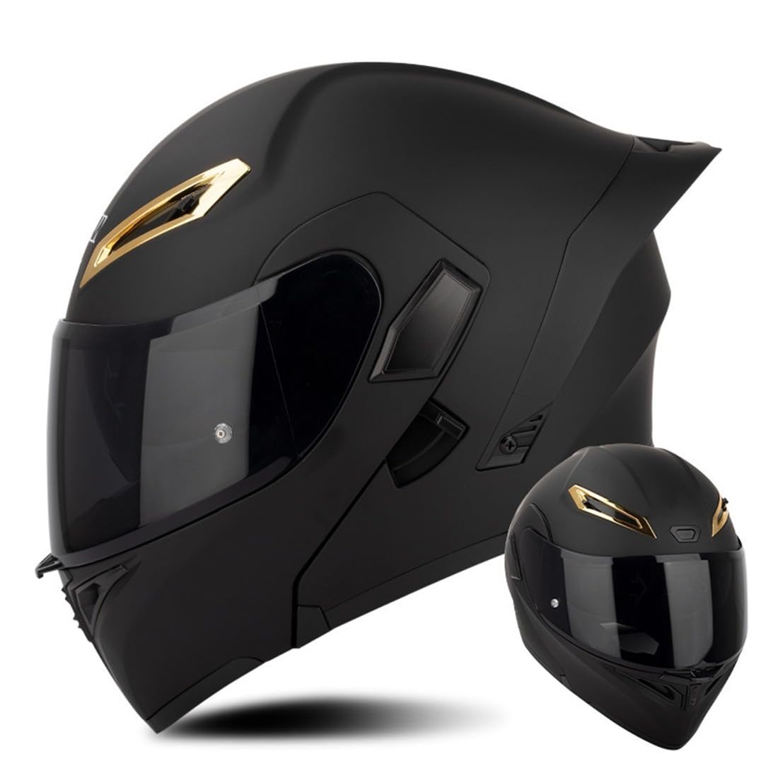 Modularer Motorradhelm Für Männer Und Frauen, Flip Up Motorradhelm Für Erwachsene Mit Doppelvisier Alle Jahreszeiten Rollerhelm Integraler Lokomotivhelm ECE-geprüft von CNNGU