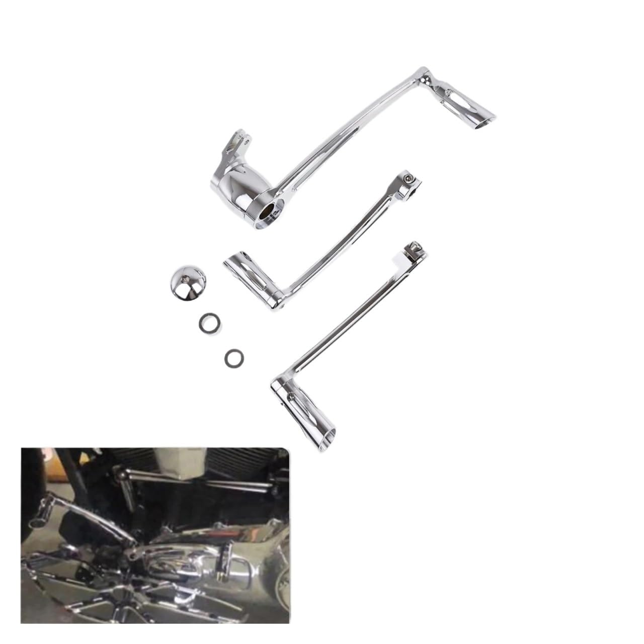 Motorrad Pedalbaugruppe Chrom Motorrad Bremsarm Kit Schalthebel W/Shifter Pegs Aluminium Für Ha&rley Für Touring Für Road King 2008-2016 von CNSJSS