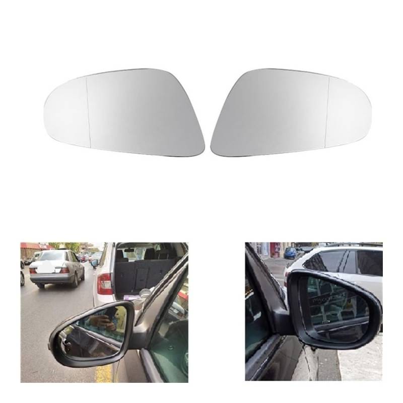 Spiegelglas 2 Stück Auto-Rückspiegelglas, Linke Und Rechte Tür, Seitenflügel, Graue Linse, Ersatz Für Für Golf 6 Für MK6 2009 2010 2011–2013 Außenspiegel Verstellbar Geeignet von CNSJSS