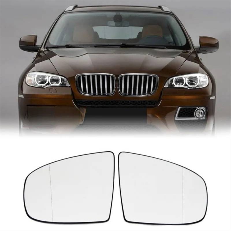 Spiegelglas Auto-Seitenrückspiegel Außenspiegelglas Weiß Rückansicht Für X5 Für X6 Für Serie Für E70 Für E71 Für E72 2007–2014 Zubehör Außenteile Außenspiegel Verstellbar Geeignet von CNSJSS