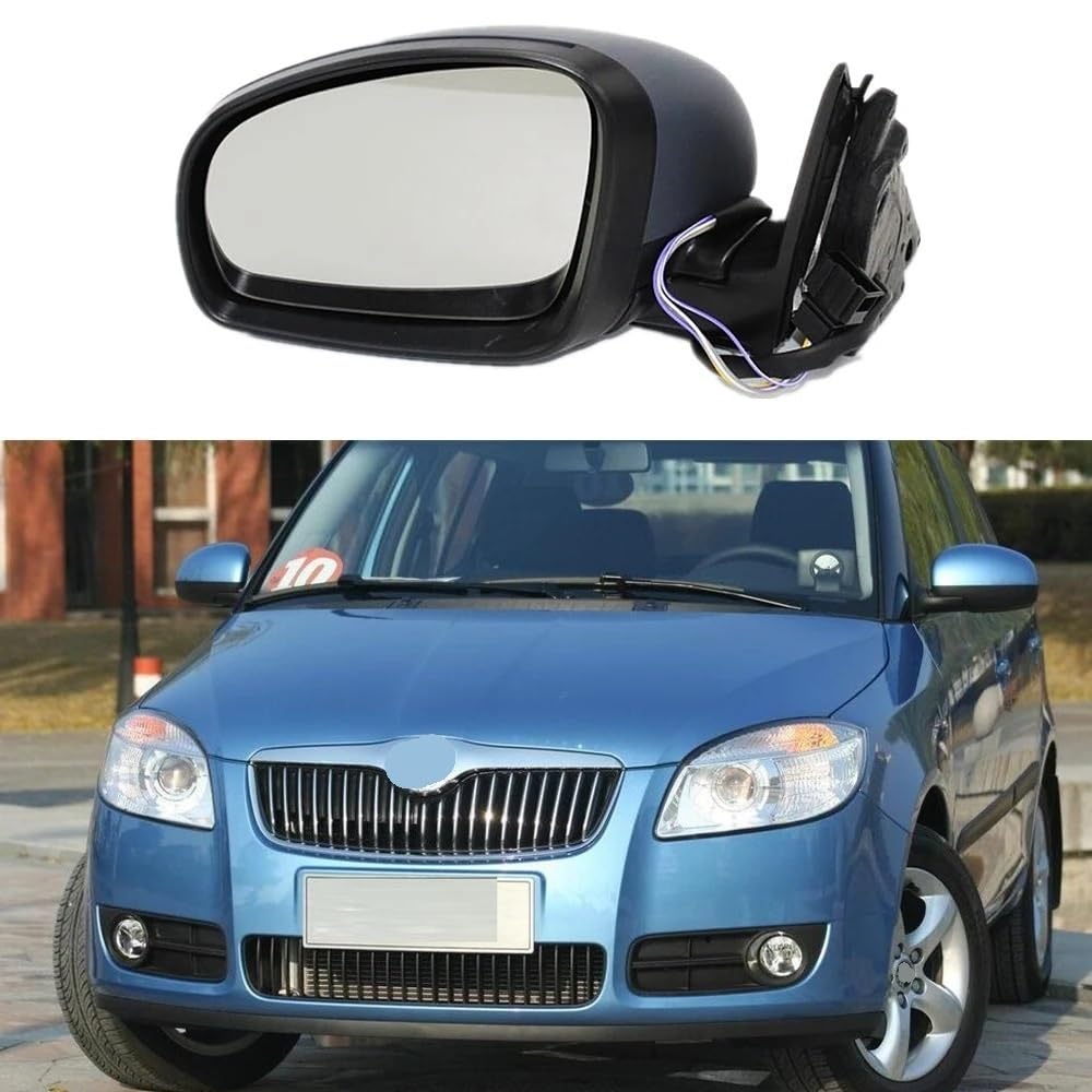 Spiegelglas Für Skoda Für Fabia Für MK2 2007 2008 2009 2010 2011 2012 2013 2014 2015 Auto-Styling Elektrischer Seitenspiegel Linke Seite Außenspiegel Verstellbar Geeignet von CNSJSS