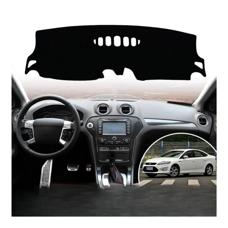 Teppich Armaturenbrett-Kissen Für Ford Für Mondeo Für MK4 2007-2012 Auto Dashboard Abckung Vermein Licht Pad Instrument Plattform Schutz Matte Teppich Zubehör von CNSJSS