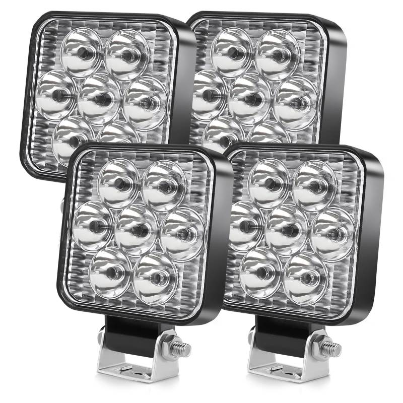 CO LIGHT 4PC 2,5 Zoll LED Arbeitsscheinwerfer - 24W 8000LM IP68 180° Justierbar Rrückfahrscheinwerfer 6000K für Traktor,Offroad,Baufahrzeuge,UTV, ATV, LKW,Landwirtschaft, 12V-24V(Quadratische-4pc) von CO LIGHT