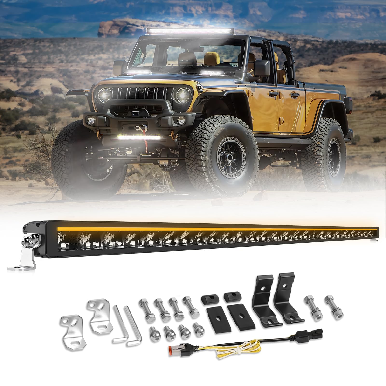 CO LIGHT 52" Light bar auto 180W 36000LM led balken 12v/24V Strahl bis zu 1656 Meter IP68 Geeignet für landwirtschaftliche Traktoren, 4x4 Fahrzeuge, Lastwagen und Wohnwagen von CO LIGHT