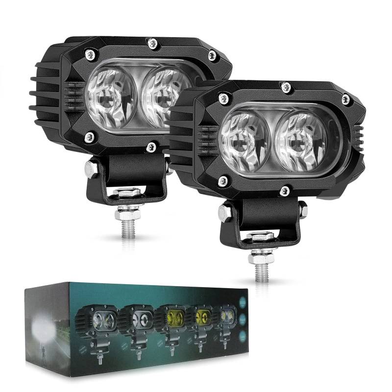 CO LIGHT LED Arbeitsscheinwerfer 12v Led Scheinwerfer 24v Zusatzscheinwerfer Auto 4 Zoll 2 stück×50W Flutlicht IP68 Wasserdicht Rückfahrscheinwerfer SUV Offroad Motorräder LKW ATV UTV Trecker Bagger von CO LIGHT