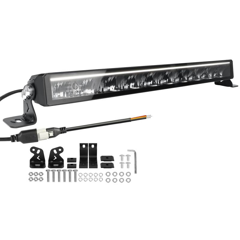 CO LIGHT 22 Zoll Einreihig Driving Light Bar 12v light bar led zusatzscheinwerfer bar arbeitsscheinwerfer 24v Scheinwerfer Offroad mit weiß Positionslicht 108W für AUTO SUV,ECE Zulassung von CO LIGHT