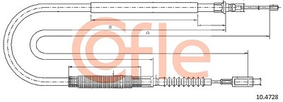 Cofle Seilzug, Feststellbremse [Hersteller-Nr. 10.4728] für Citroën, Fiat von COFLE