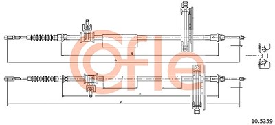 Cofle Seilzug, Feststellbremse [Hersteller-Nr. 10.5359] für Ford von COFLE